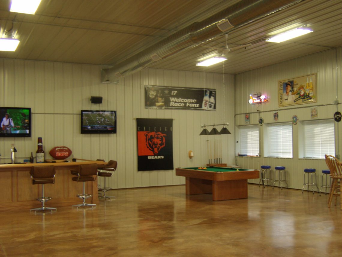 Man caves are commonly built adjacent to workshops and garages