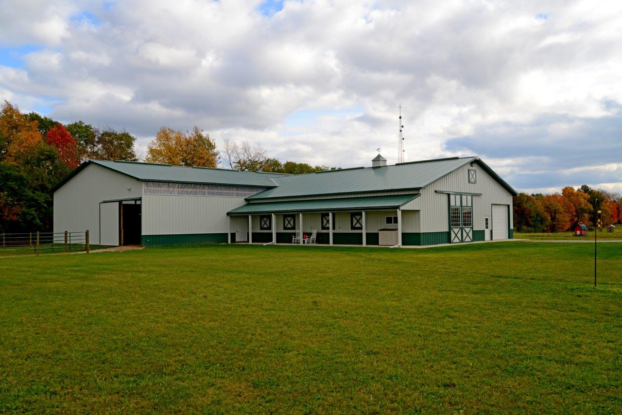 Same horse barn with arena added on later